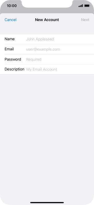 Press Name and key in the required sender name.