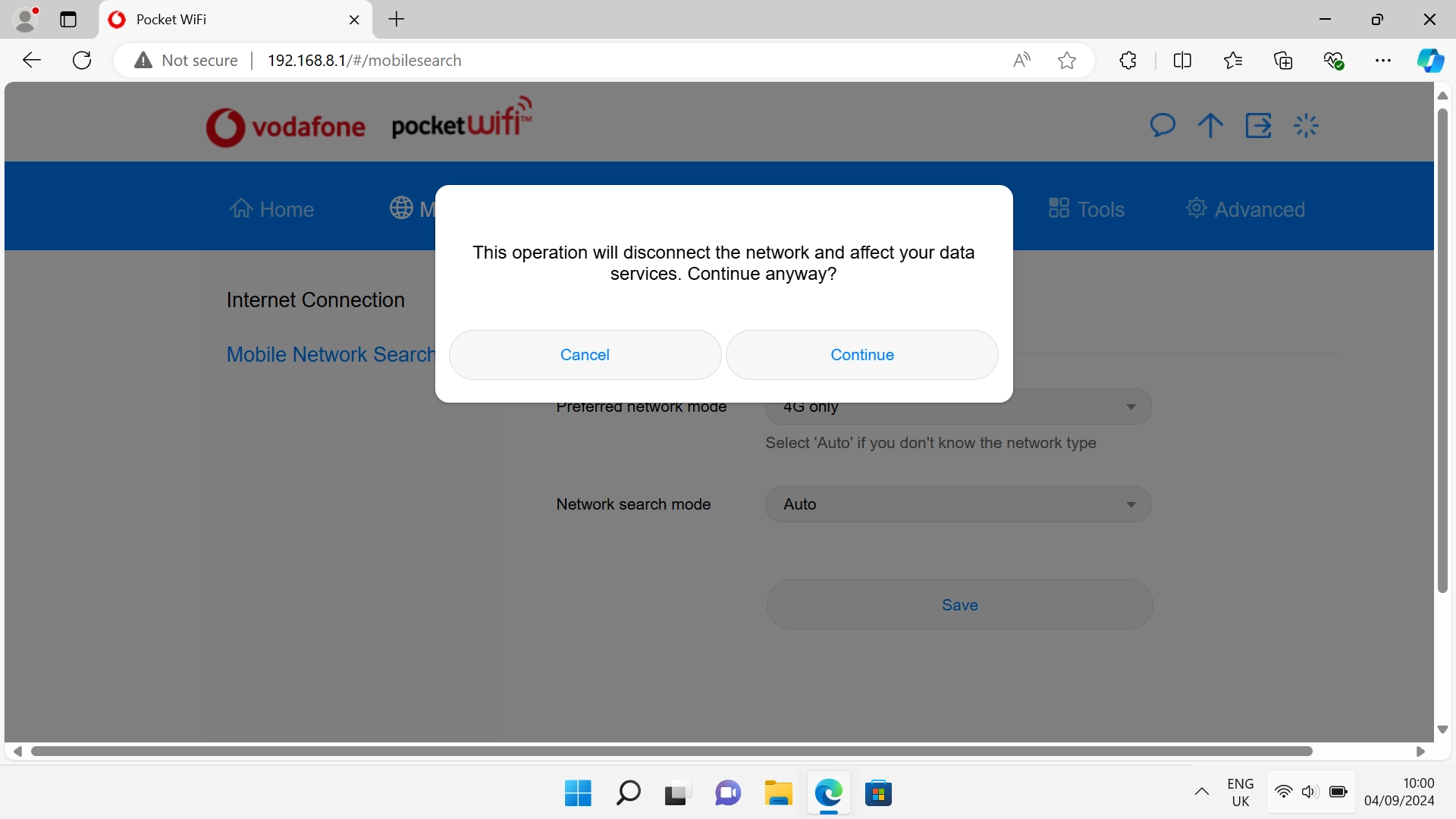 Click Continue.