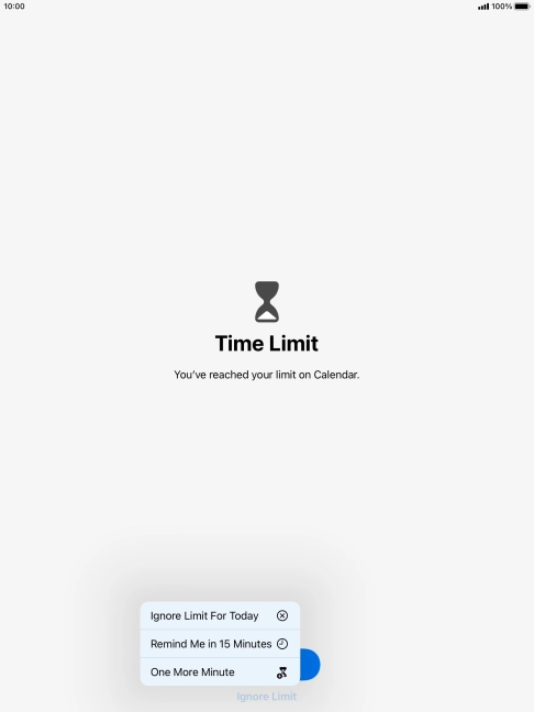 Press the required setting.