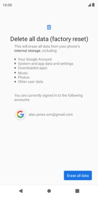 Press Erase all data. Press Erase all data.