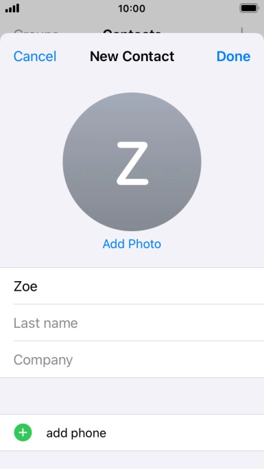 Press Last name and key in the last name. Press Last name and key in the last name.