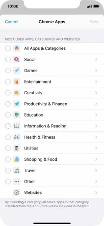 Press the required categories. Press the required categories.
