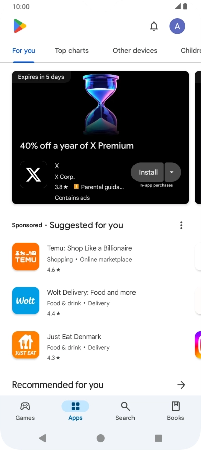 Press the profile icon. Press the profile icon.