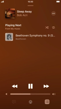Press the shuffle icon to turn the function on or off.