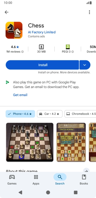 Press Install and follow the instructions on the screen to install the app.