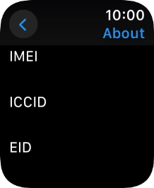 Your Apple Watch EID number is displayed below EID. Your Apple Watch EID number is displayed below EID.