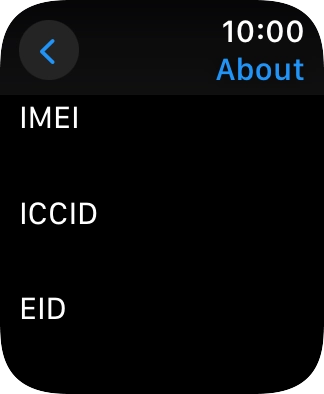 Your Apple Watch EID number is displayed below EID. Your Apple Watch EID number is displayed below EID.