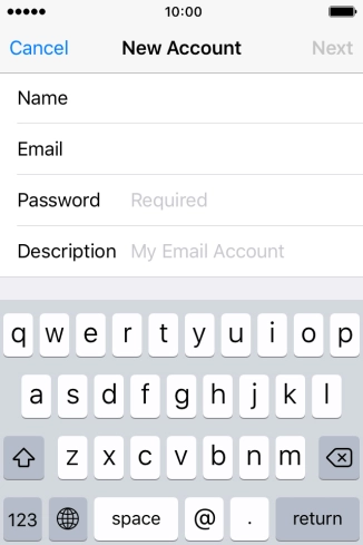 Press Password and key in the password for your email account.