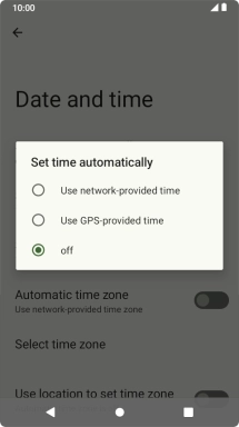 Press Use network-provided time to turn on the function. Press Use network-provided time to turn on the function.