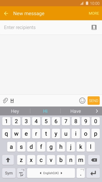 Press the required word to insert it. Press the required word to insert it.