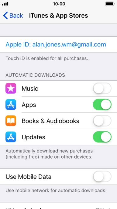 Press the indicator next to the required content type to turn the function on or off. Press the indicator next to the required content type to turn the function on or off.