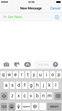 Press the text input field and write the text for your picture message.