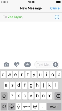 Press the text input field and write the text for your picture message. Press the text input field and write the text for your picture message.