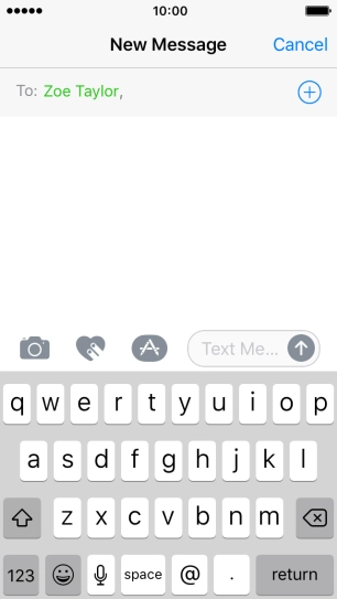 Press the text input field and write the text for your picture message. Press the text input field and write the text for your picture message.