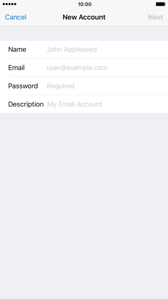 Press Name and key in the required sender name.