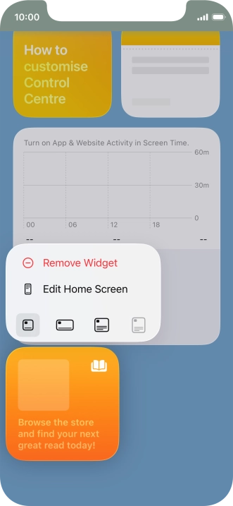 Press Remove Widget.