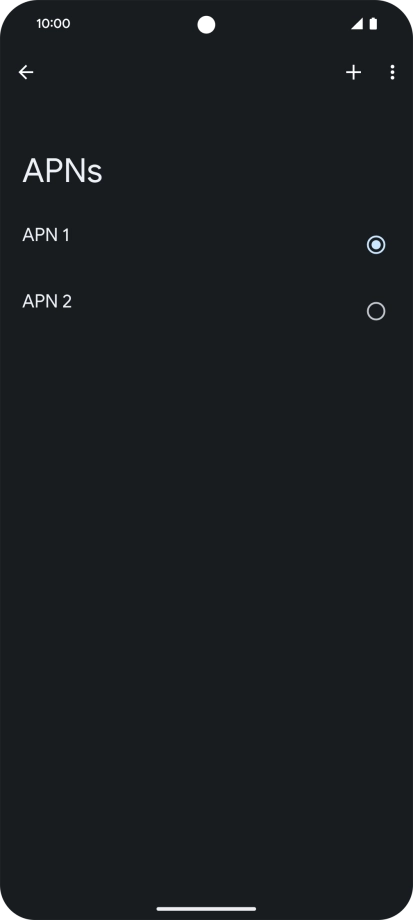 Press the field next to the data connection to activate it.