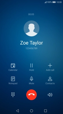 Press the end call icon. Press the end call icon.