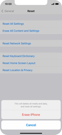 Press Erase iPhone.