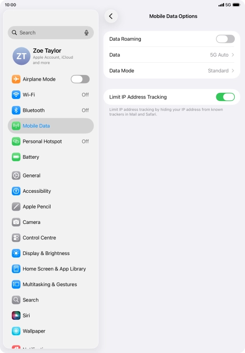 Press Data Mode.