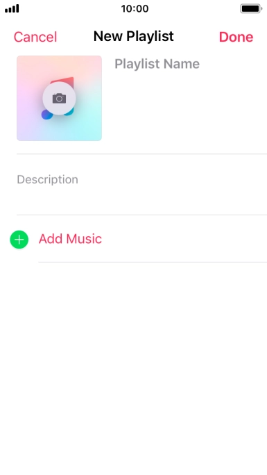 Press the text input field and key in a name for the playlist.