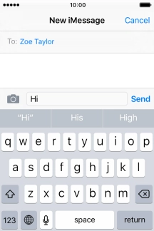 Press Send when you've finished your iMessage. Press Send when you've finished your iMessage.