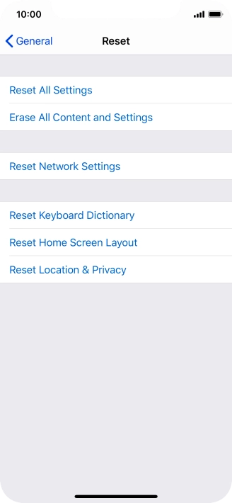 Press Reset All Settings. Press Reset All Settings.
