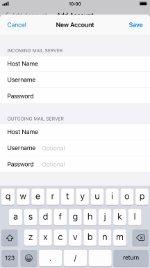 Press Username and key in the username for your email account. Please note that if you're using Vodafone's outgoing server, leave the username field empty.