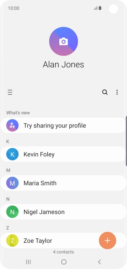 Press the new contact icon. Press the new contact icon.