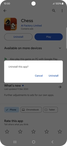 Press Uninstall.