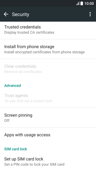 Press Set up SIM card lock.