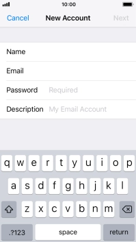 Press Password and key in the password for your email account. Press Password and key in the password for your email account.