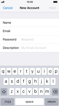 Press Password and key in the password for your email account. Press Password and key in the password for your email account.