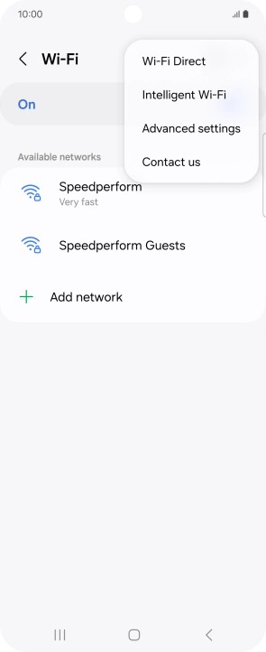 Press Intelligent Wi-Fi. Press Intelligent Wi-Fi.