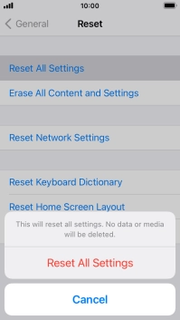 Press Reset All Settings. Press Reset All Settings.