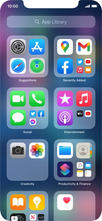 Press the required app. Press the required app.