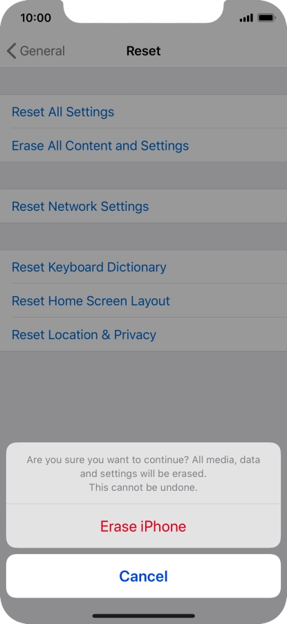 Press Erase iPhone. Press Erase iPhone.
