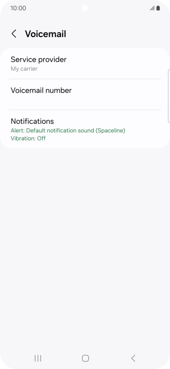 Press Voicemail number. Press Voicemail number.