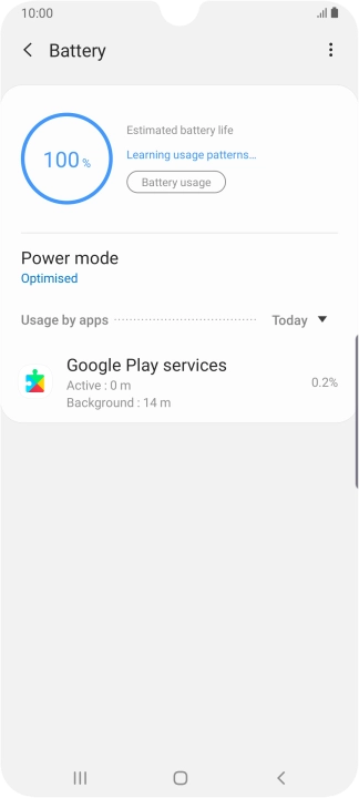 Press Power mode. Press Power mode.