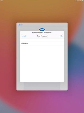 Key in the password for the Wi-Fi network and press Join. Key in the password for the Wi-Fi network and press Join.