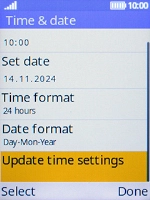Select Update time settings. Select Update time settings.