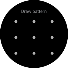 Slide your finger across the screen to connect at least four points and follow the instructions on the screen to create a pattern as lock code. Slide your finger across the screen to connect at least four points and follow the instructions on the screen to create a pattern as lock code.