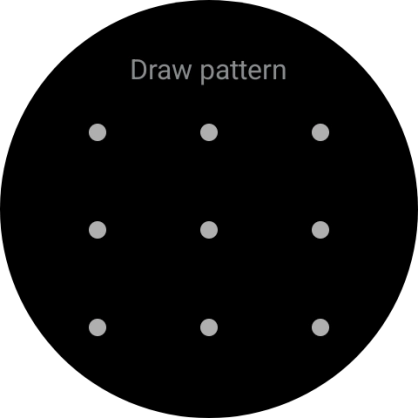 Slide your finger across the screen to connect at least four points and follow the instructions on the screen to create a pattern as lock code. Slide your finger across the screen to connect at least four points and follow the instructions on the screen to create a pattern as lock code.