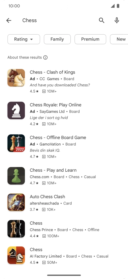 Press the required app. Press the required app.