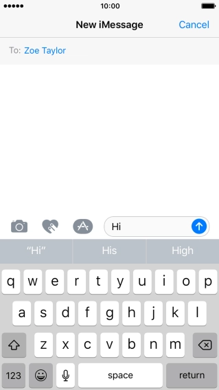 Press the sticker icon and follow the instructions on the screen to add a sticker to your iMessage.