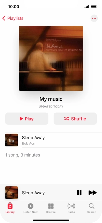 Press the song title.