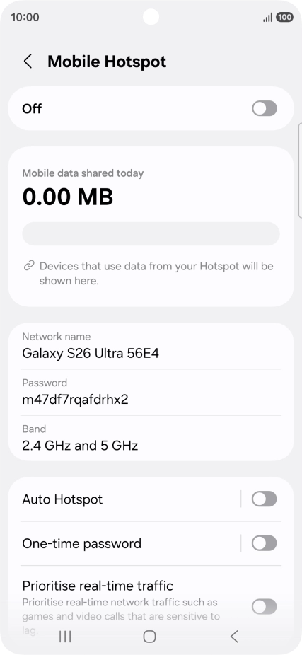 Press Network name.