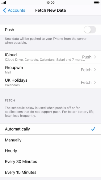 If you turn off the function, press the required setting.