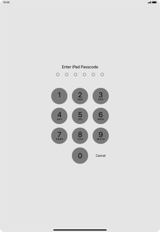 Use the lock code you created. The app is now locked.