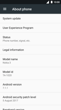Press System update. If a new software version is available, it's displayed. Follow the instructions on the screen to update the phone software.